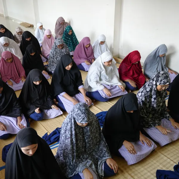 Students during devotional session